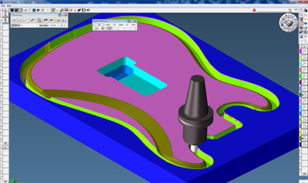 Toolpath verification of a guitar with GibbsCAM