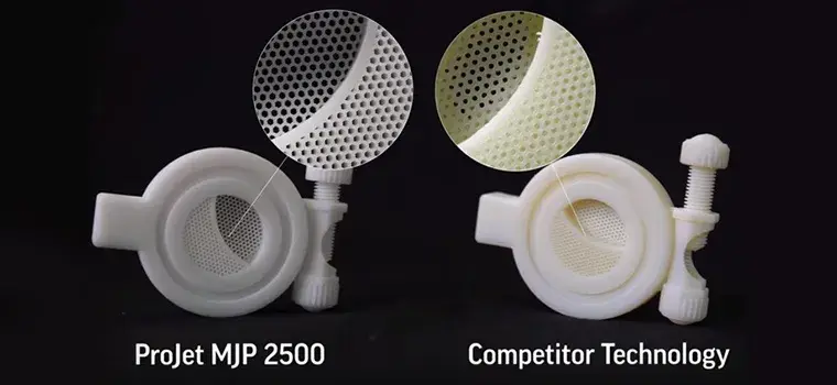 ProJet MJP 2500 シリーズの精密性