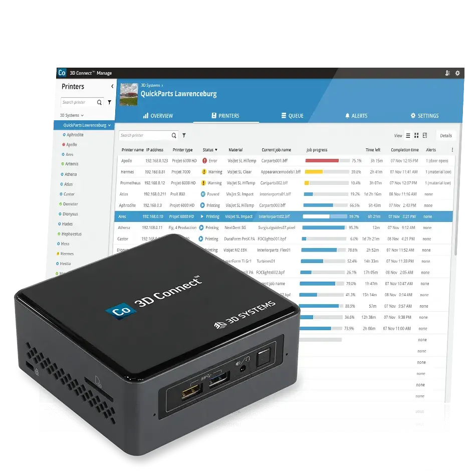 生産効率を上げ、3D 印刷の IIOT 管理でアップタイムを向上