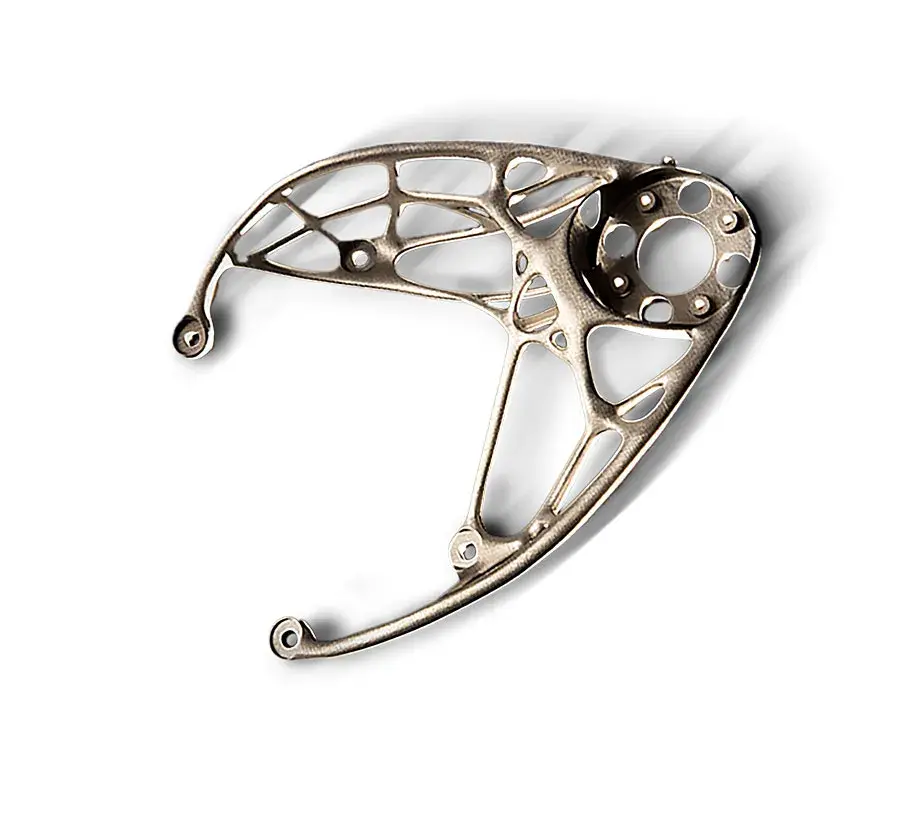 LaserForm Ti GR5 材料でプリントされた完成ブラケット