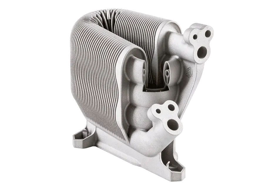 熱伝達係数改良のため内部コンフォーマルチャネルをカプセル化したラメラ熱交換器。