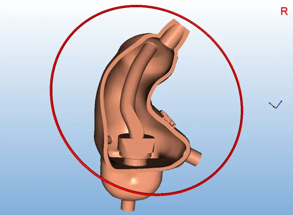ACS Custom により 3D プリントされたモールドの断面