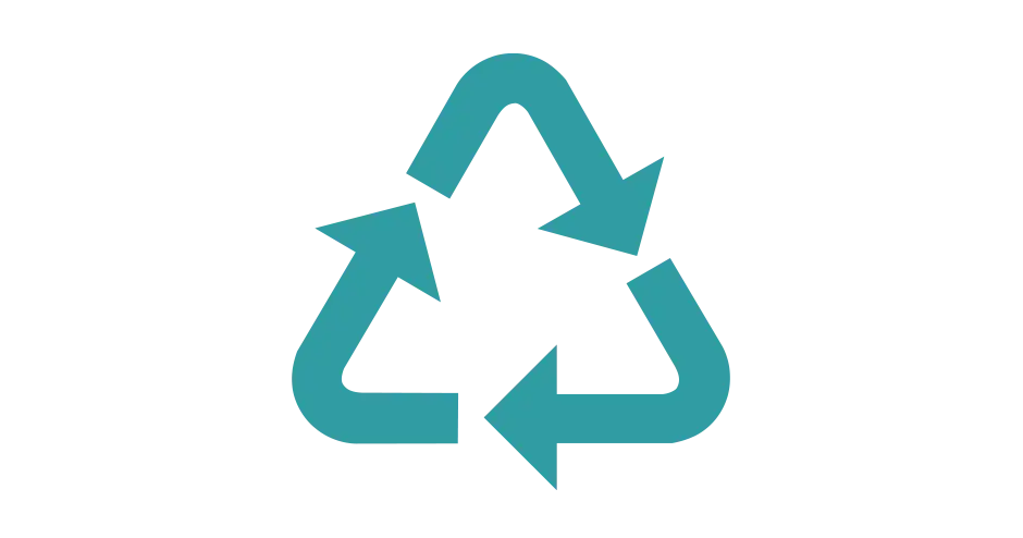 a graphic of 3 arrows in a circle, representing recycling