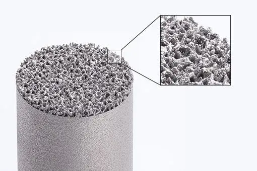 多孔構造の金属 3D プリント製医療機器の内部の様子