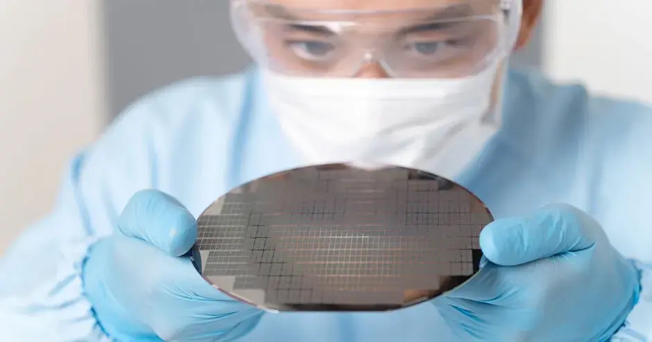 保護ギアを着用した人が 3D プリントパーツを掴んでいる