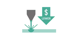 ダイレクト メタル プリンティングより多少低い製造コスト