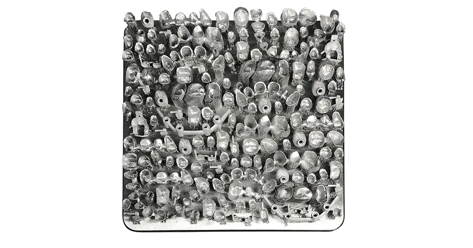 DMP Flex 200 3D プリンタで LaserForm CoCr から作られたデンタルクラウンブリッジのプレート