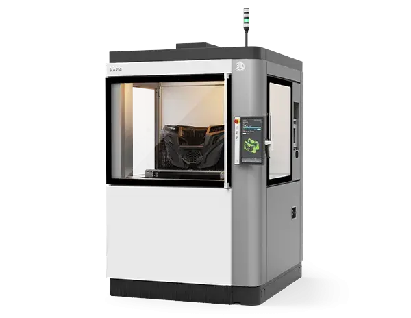 Side view of the SLA 750 3D printer