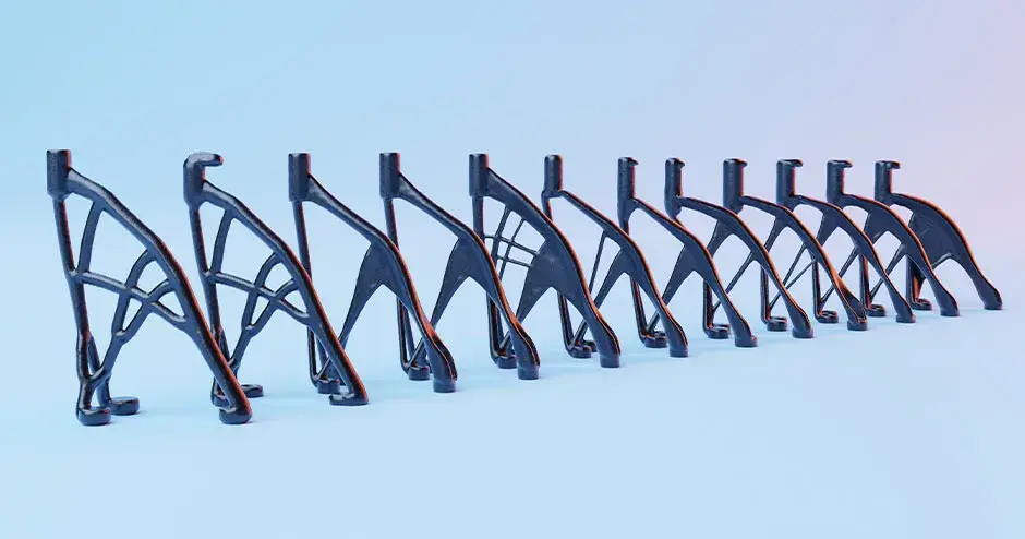 さまざまな設計エンジニアリングとカスタムプリントを示す一連の 3D プリント部品