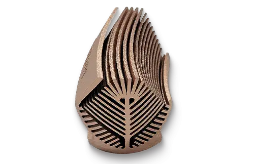 銅 CuCr2 材料で 3D プリントされたヒートシンク