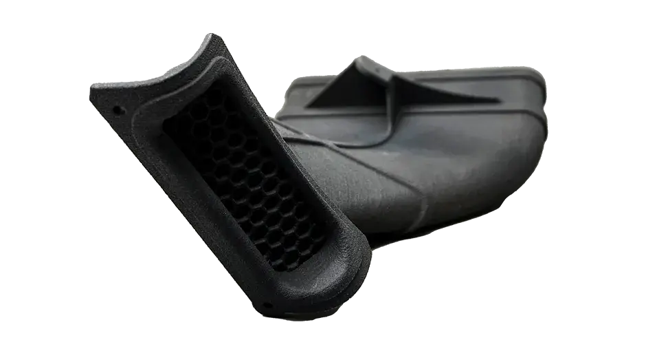 A 3D printed part made from DuraForm PA CF (SLS)