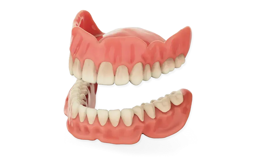 ジェット入れ歯、磨かれた歯