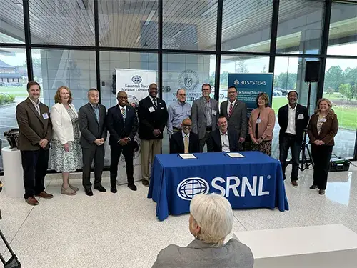 Officials from 3D Systems and SRNL at CRADA signing